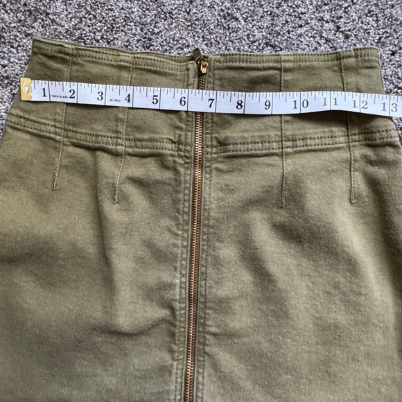 New Free People We The Free Green Zipper Front Denim Skirt - Picture 4 of 6